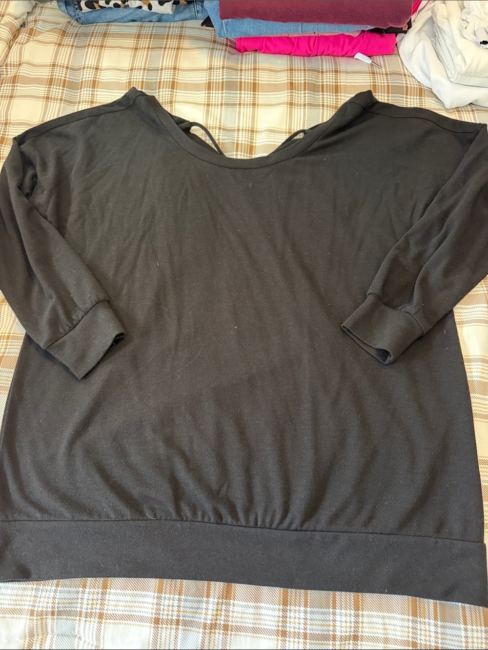 torrid Black Boatneck Pullover Sweatshirt